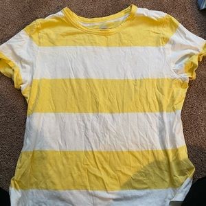 Yellow and white striped shirt